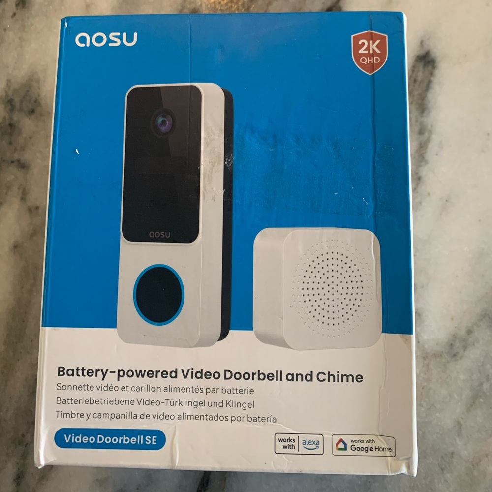 Aosu Battery-Powered Video Doorbell and Chime